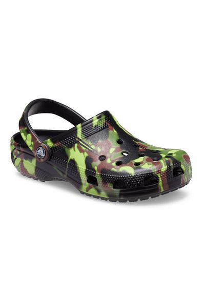 Crocs Clogs Classic Spray Camo Clog Black - Black 37-38 Eu - M5/w7 Us