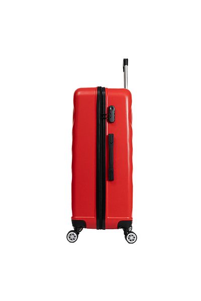 aventor Av104 Large Trolley, 76x49x29 Cm, Checked Luggage, 100% Abs, 4 Double 360° Wheels, Red