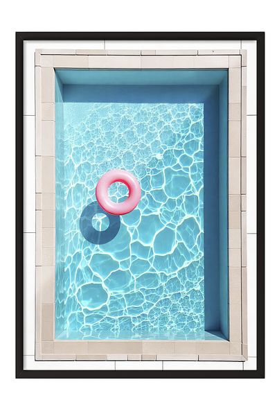 Postifull Black Framed Poster, Sea Ring, Photo, Blue Color Poster, 2025 Summer Selection, No:109588