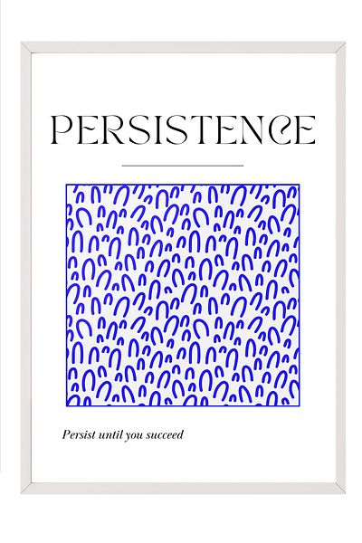 Postifull White Framed Painting, Text, Pattern, Minimalist, Typography-Based, White, Blue Color Poster, Summer 2025