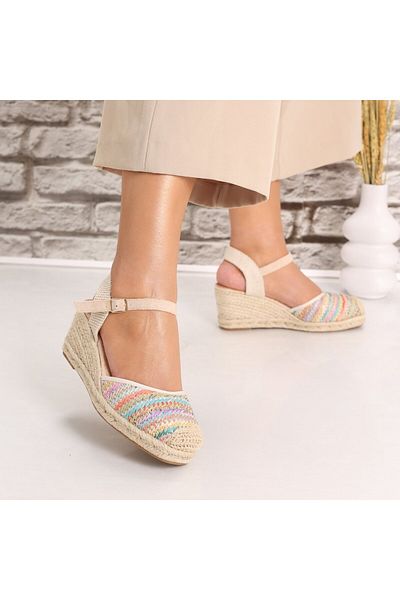 MODA STİL Women's Color platform sandals from Leonara Textile, 40