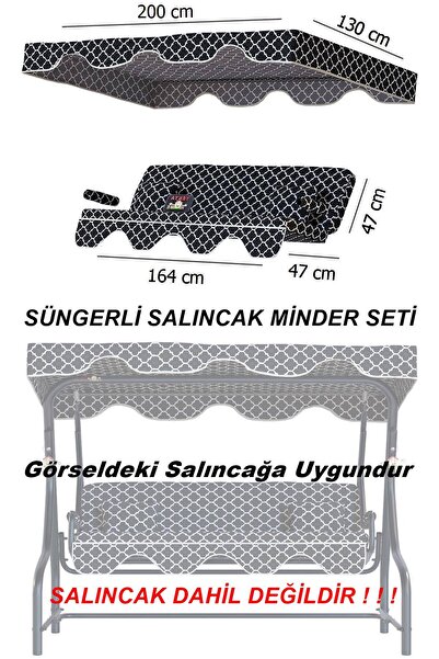 Yekta Home Karaburun 3 kişilik Salıncak Minder Takımı . Yastık Tente Kolluk M...