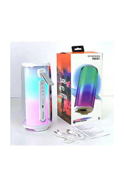 EMESZON Portable speaker RGB 360 LED Pulse 5, EMESZON®, 20W, Bluetooth 4.0, Type C, Micro SD, Jack, white