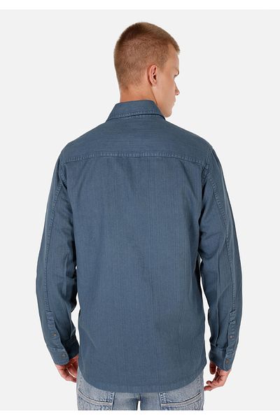 Colin's Comfort Fit Shirt Neck Plain Men's Blue Long Sleeve Shirt