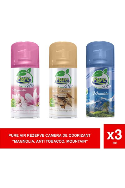 pure air Set de reumplere 3 în 1 – Magnolia, Anti-tutun, Mountain 210 ml