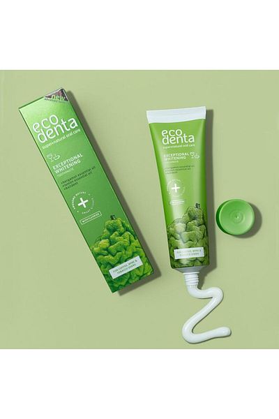 Ecodenta Pastă de dinți albitoare cu bergamotă, lămâie și uleiuri Kalident, Ecodenta, 100ml