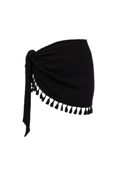 Eight Fashion Ρούχα παραλίας Pareo Black Tassel