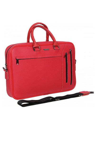 GLANCE Cambridge Polo Club Faux Leather Briefcase Red