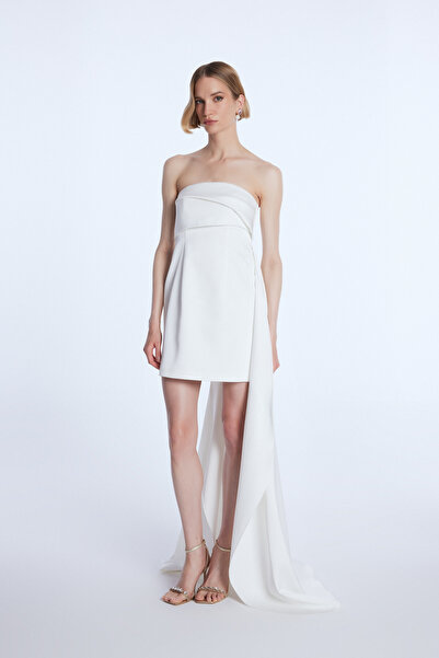 adL Mert Aslan Straplez Asimetrik Elbise