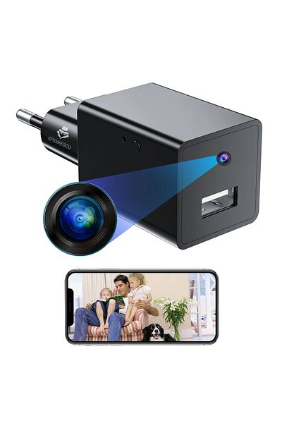 Spionescu Charger with hidden camera Full HD 1080P, VD005, WIFI, night vision, motion detection