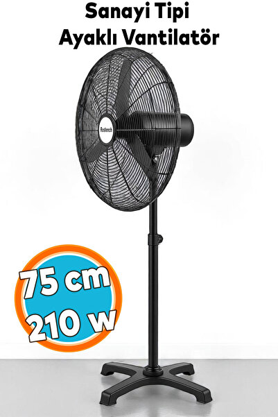 NZB Sanayi Tipi Ayaklı Vantilatör 75 cm 210W Sessiz Geniş Alanlara Uygun Endü...