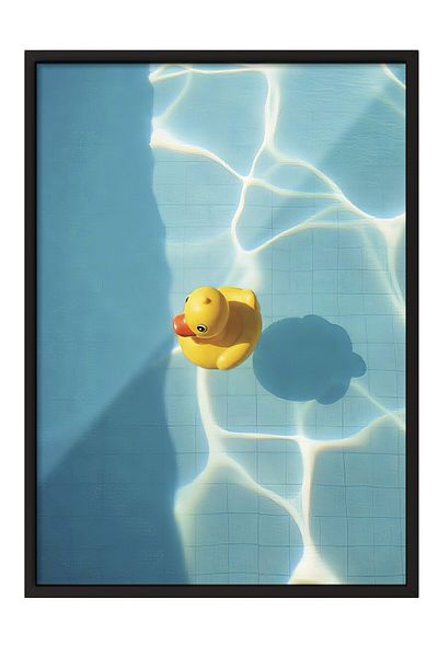 Postifull Black Framed Poster, Yellow Duck, Photo, Yellow Color Poster, Summer Selection 2025, No:109613