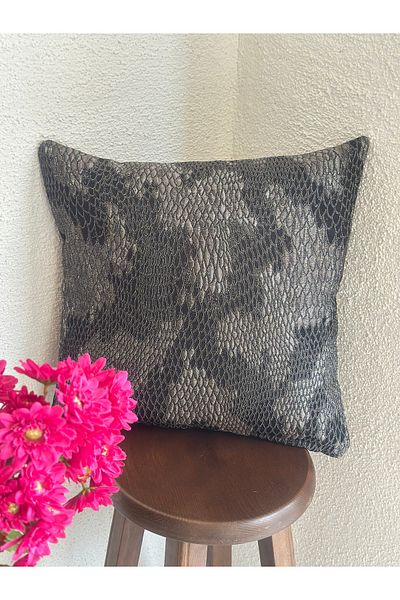 Decamor home Black Silver Glitter Living Room Throw Pillow Cover