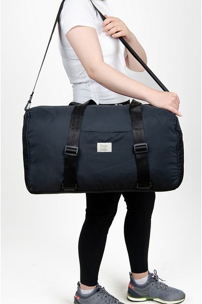 KAFF Black Shoulder Strap Waterproof Fabric Large Size Suitcase Sports Travel Bag -1011