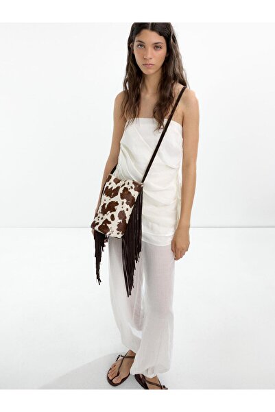 PARFOIS Püsküllü Deri Bucket Çanta