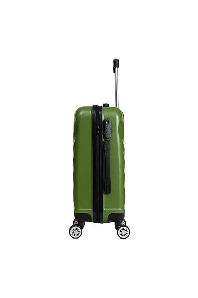 aventor Troler de cabină Aventor AV104, 55x36x22 cm, bagaj de mână, 100% ABS, 4 roți duble 360°, verde