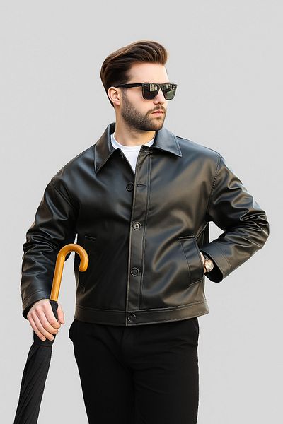 KOCCI Comfortable Fit Men's Leather Coat Jacket