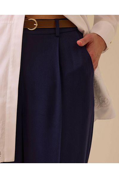SCL Belted Pleated Detailed Pocket Trousers