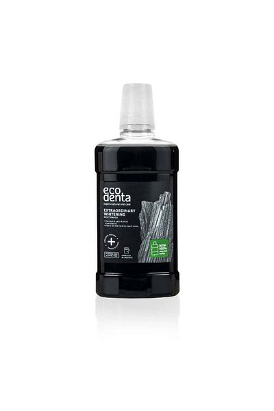 Ecodenta Apă de gură cu cărbune și efect de albire suplimentară, Ecodenta, 500 ml