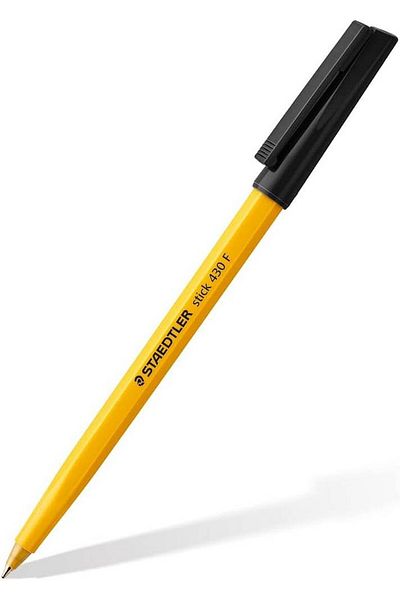 Staedtler Pix cu bilă, cu capac cu clip, Staedtler 430 F Negru