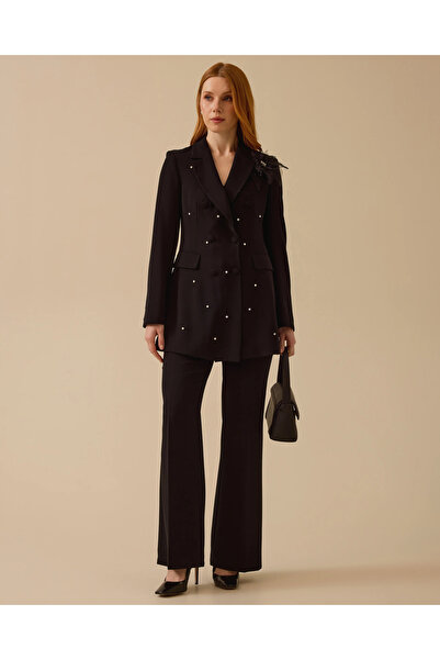 SCL Aksesuarlı Taşlı Şık Ceket