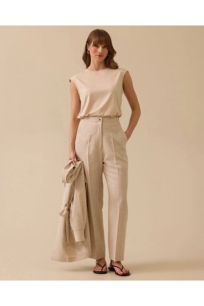SCL Striped Sequin Detailed Pocket Trousers