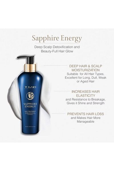 T Lab Tratament profesional pentru păr T-Lab, Sapphire Energy Duo, 300 ml
