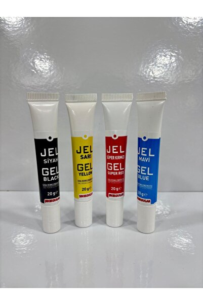 ŞEKER & SUGAR Şeker Sugar 4'lü Set Jel Gıda boyası MAVİ-SİYAH-KIRMIZI-SARI (20gr x 4 renk)