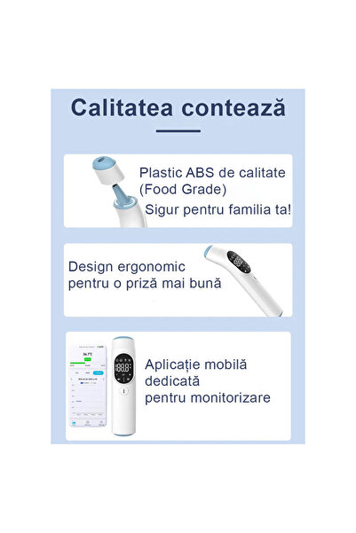 QuTek QuTek™ Digital Thermometer, Infrared, Bluetooth, Non-Contact, Forehead, Ear Temperature Measurement