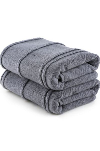 Hobby home collection Set of 2 towels 50 x 90 cm 100% microcotton, Hobby Home, Arden Dark Grey