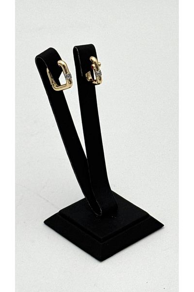 ELİOSA Gold Square Tarnish Steel Earrings