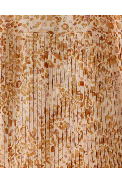 Gala-Xi Plus Size Judge Collar Leopard Pattern Buttoned Tunic