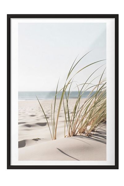 Postifull Black Framed Painting, Close-Up of the Beach, Photo, Blue Color Poster, 2025 Summer Selection, No:109751