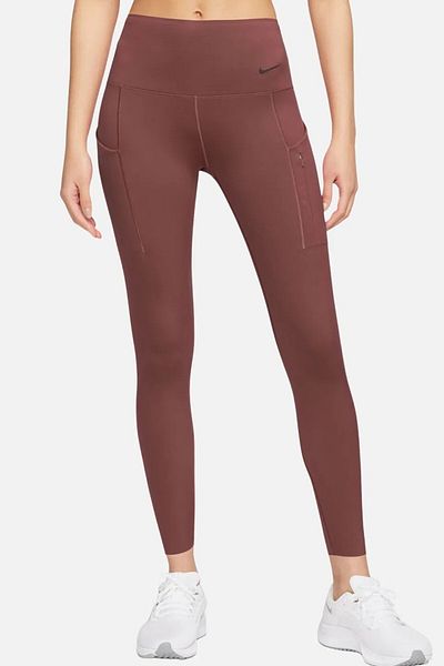 Nike Go Therma Fit Firm Support High Waisted 7/8 with Pockets Training Women's Laser Cut 6 Pocket Top