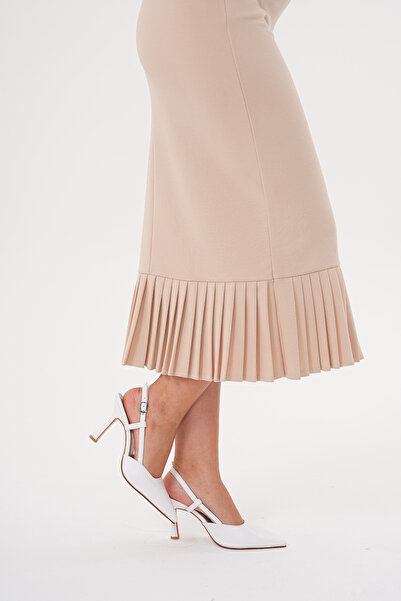 golden heel 8.5 cm White Open Back Heel Stiletto Shoes