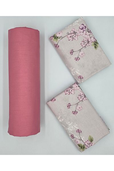 pınarhome collectıon 100% Organic Cotton Soft Fabric Embedded Sheets+Pillow Cover Corner Depth 28-30 Cm**New Season**