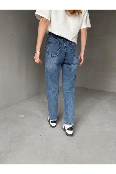 Cappmoda Jean-08124 Super Mold with Blue Grinding Momfit Jean