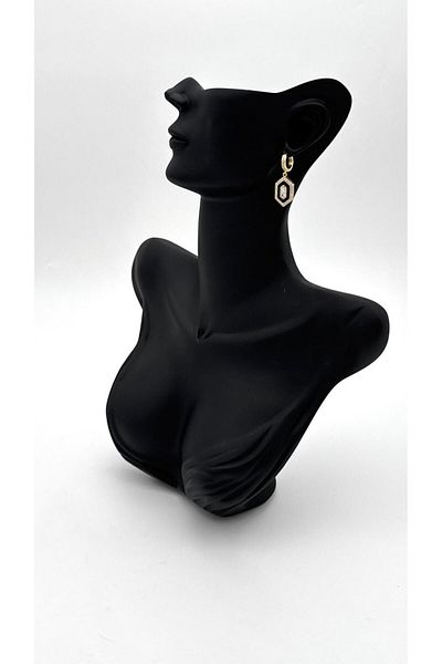 ELİOSA Zircon Stone Detail Gold Tarnish Steel Earrings