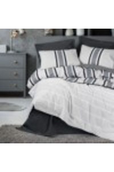 Cotton Box Single bed linen set, 100% cotton ranforce, duvet cover 160x220cm, Cotton Box, Nobby Anthracite with