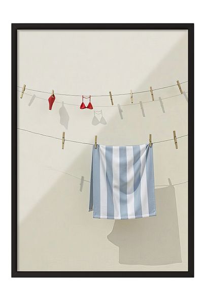 Postifull Black Framed Poster, Bikini, Photo, Red Color Poster, 2025 Summer Selection, No:109699
