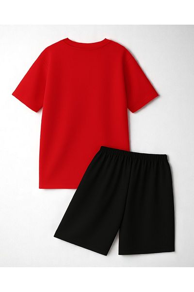 uyguntarz Unisex 3 Heart Printed Design Shorts Set