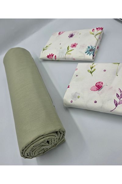 pınarhome collectıon 100% Organic Cotton Soft Fabric Embedded Sheets+Pillow Cover Corner Depth 28-30 Cm**New Season**