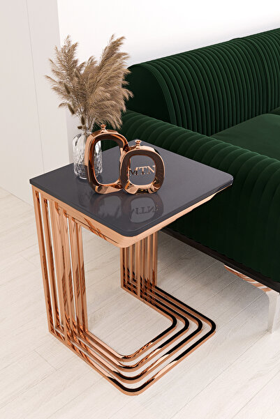 Nies Aksesuar 4'lü Kare Zigon Bakır Kaplama Antrasit Mebran Mdf