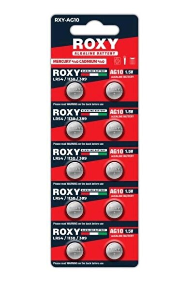 Roxy RXY-AG10 1.5 Volt LR54/1130/189/389 Alkalin Düğme Pil (10'LU Paket)