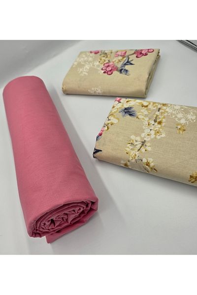 pınarhome collectıon 100% Organic Cotton Soft Fabric Embedded Sheets+Pillow Cover Corner Depth 28-30 Cm**New Season**