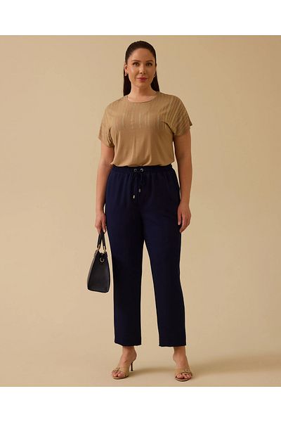 Gala-Xi Plus Size Lace-Up Wide Leg Trousers