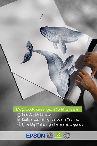 Postifull Tablou cu rama din lemn, balena, acuarela, poster albastru, alb, selectie vara 2025, NR:109833