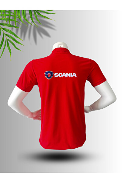 FROOY Scania Logo Printed Polo Neck Cotton T-Shirt