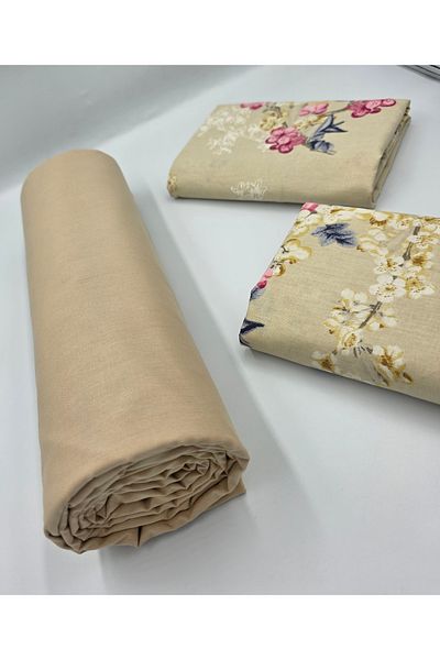 pınarhome collectıon 100% Organic Cotton Soft Fabric Embedded Sheets+Pillow Cover Corner Depth 28-30 Cm**New Season**