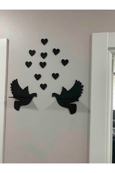 Numa Concept رف حائط خشبي على شكل طائرتين من Double Dove (30x28 سم)